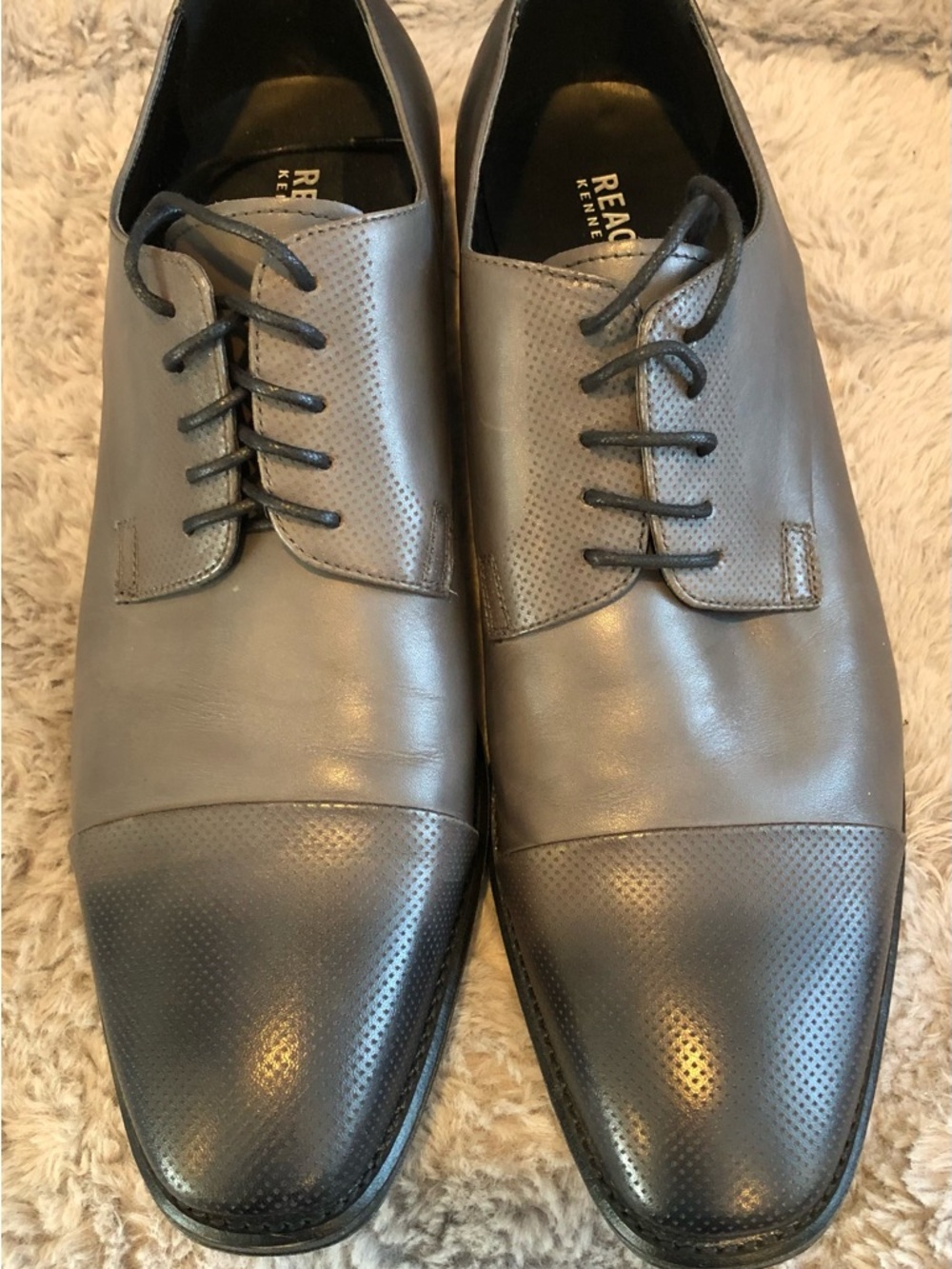 Kenneth Cole Men's Gray Leather Dress Shoes Sz 13. Worn Once!